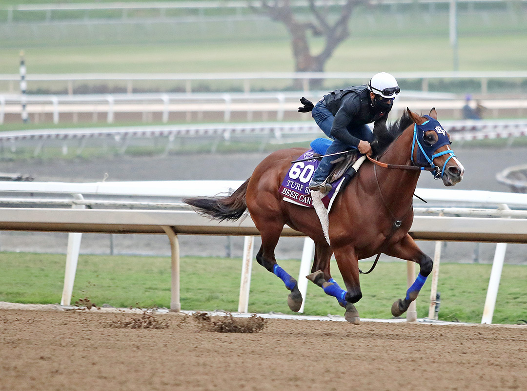 Beer Can Man trains at Del Mar on Oct. 31