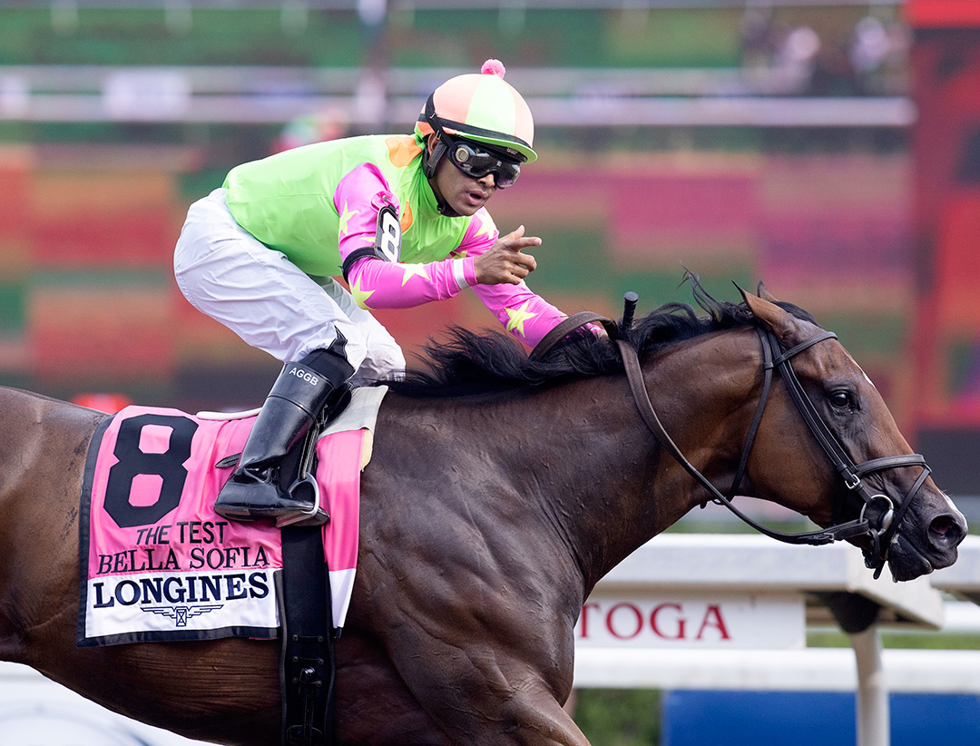 Bella Sofia wins the 2021 Test Stakes at Saratoga Race Course