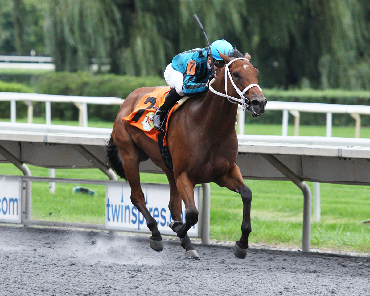 Big Drink of Water wins the 2018 Arlington-Washington Futurity