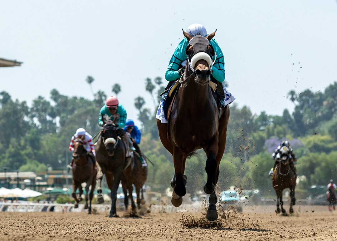 Big City Lights wins the 2021 Fasig-Tipton Futurity at Santa Anita