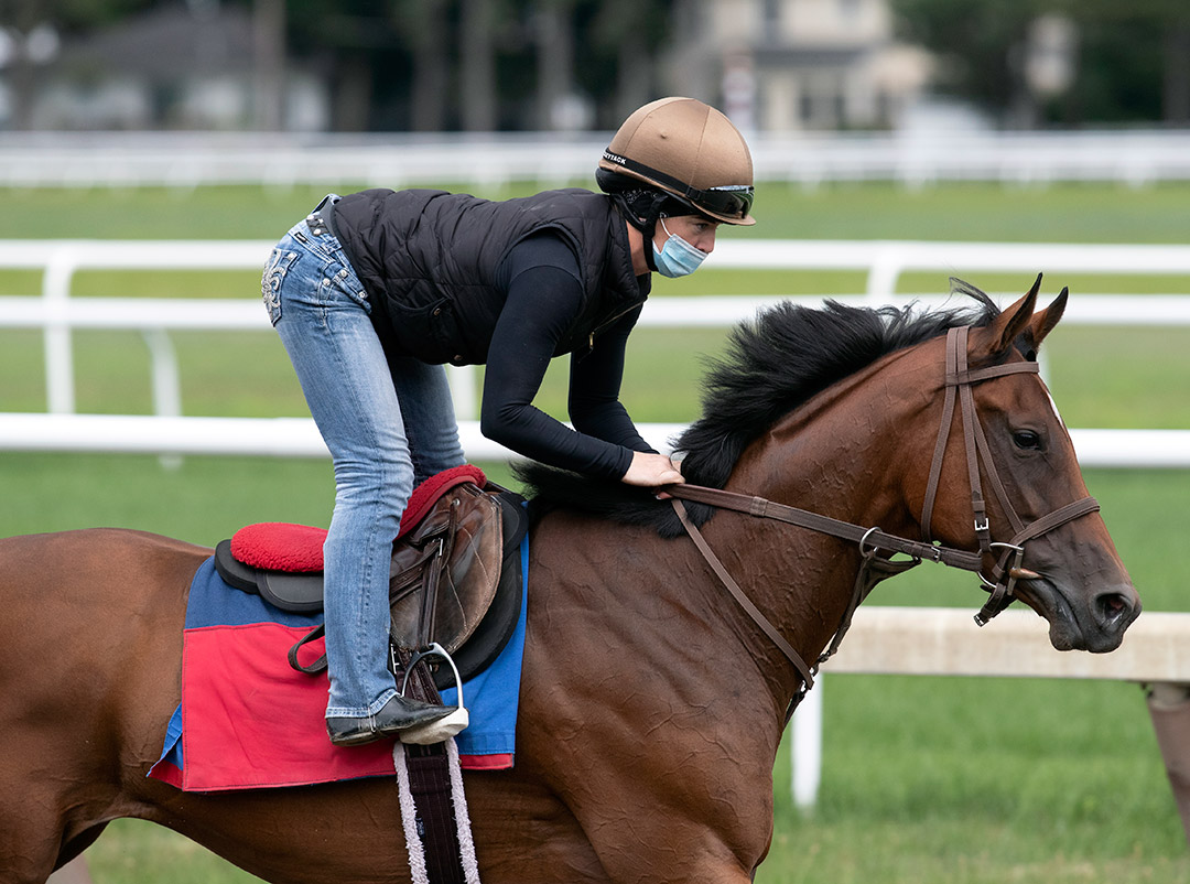 Blame Debbie trains at Saratoga Race Course on July 16