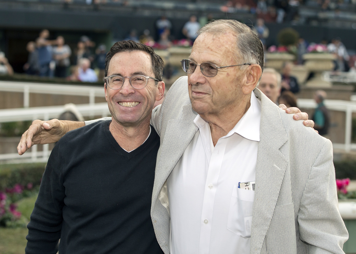 Jeff Bloom and Bill Spawr after the Santa Anita Oaks