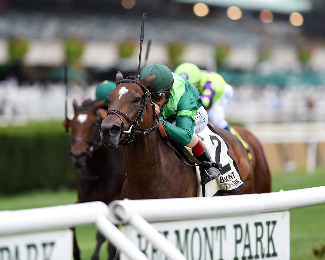Blowout wins the 2019 Pebbles Stakes at Belmont Park