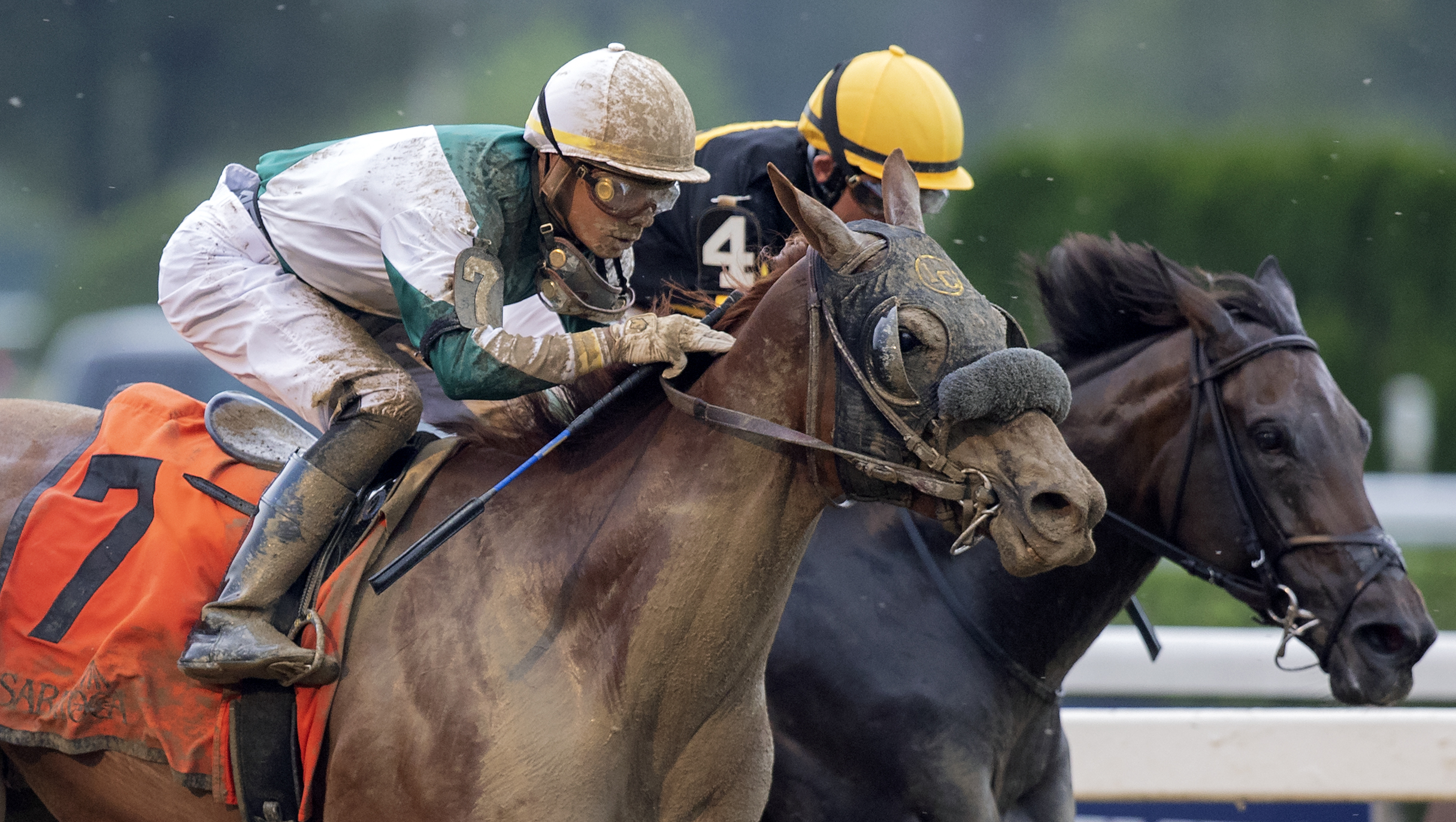 Blue Prize (left) defeats Vexatious in the 2019 Summer Colony Stakes
