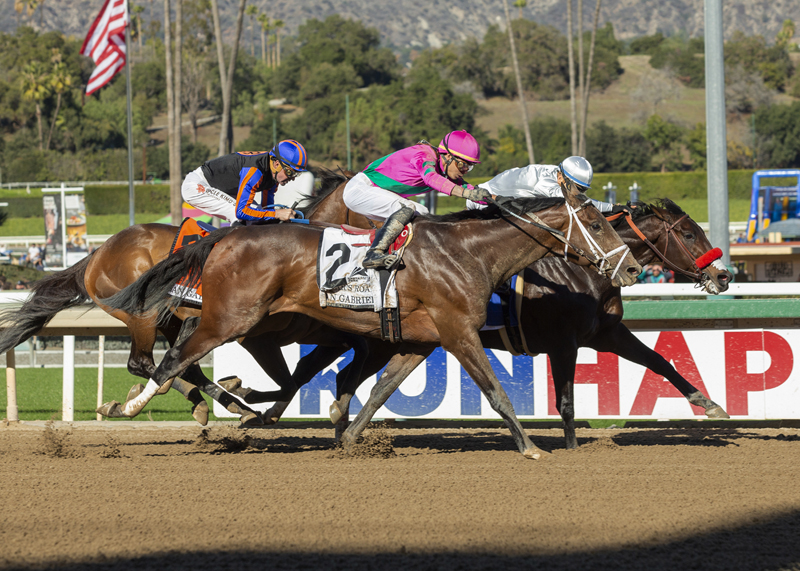 Bob and Jackie (gray silks) wins San Gabriel Stakes 12-26-2021