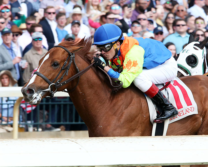 Bobby's Wicked One wins the 2019 Commonwealth Stakes at Keeneland Racecourse