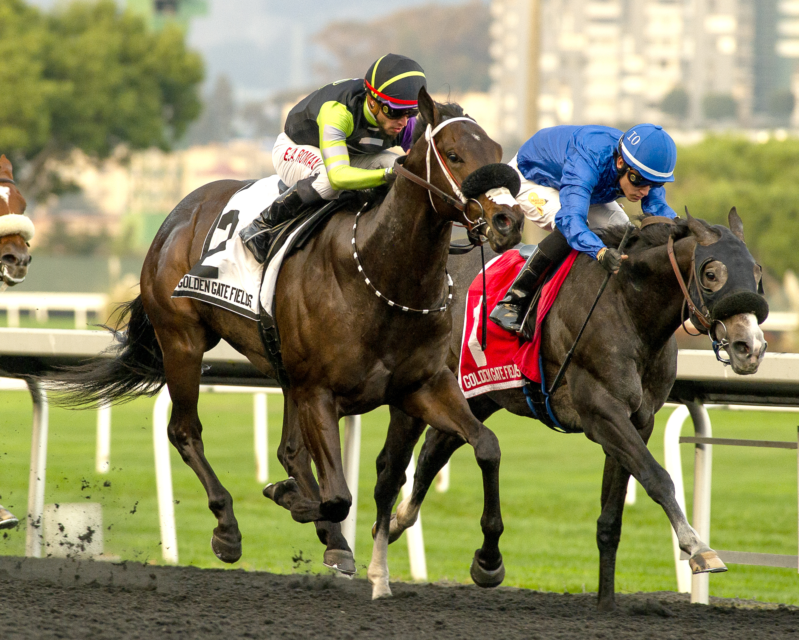 Boise (left) wins the Gold Rush Stakes on Dec 4 2021