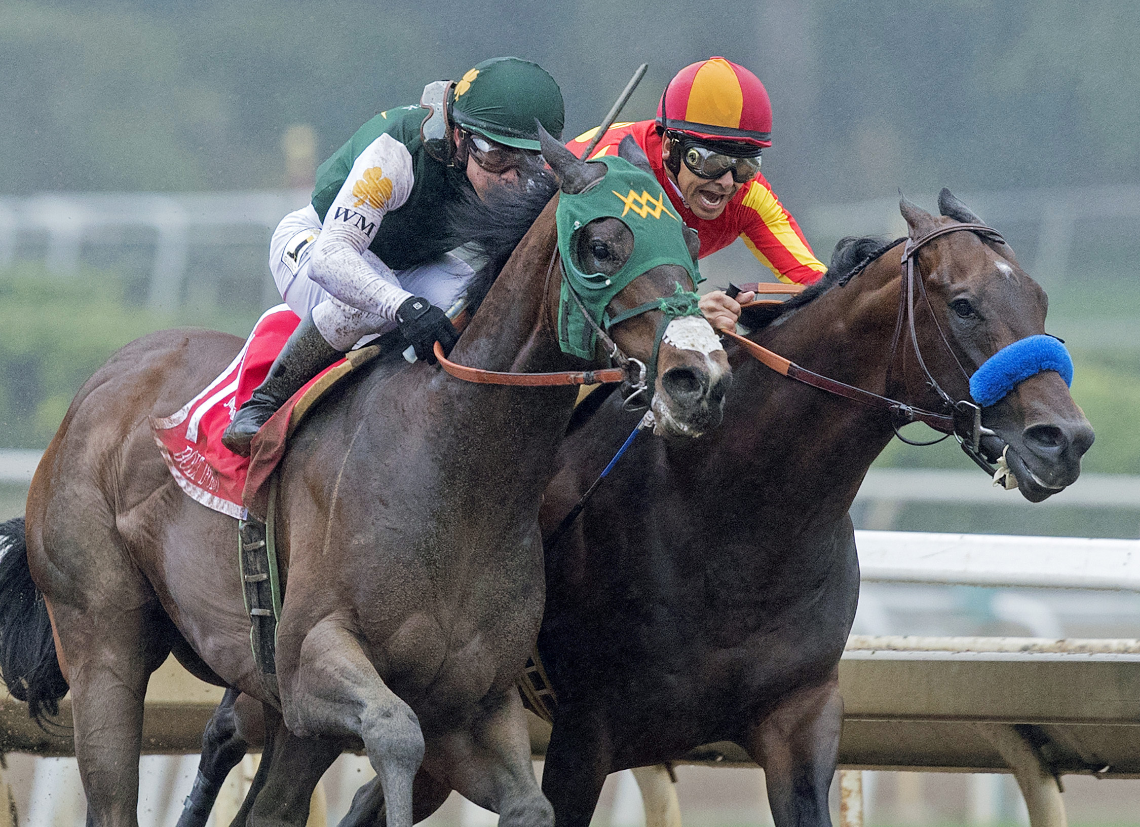 Bolt d-Oro and McKinzie battle in the San Felipe Stakes