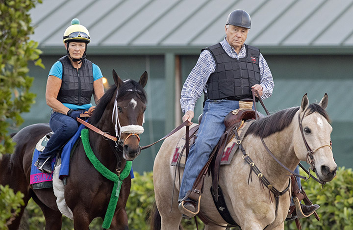 Bravazo with trainer D. Wayne Lukas on Jan. 24 at Gulfstream