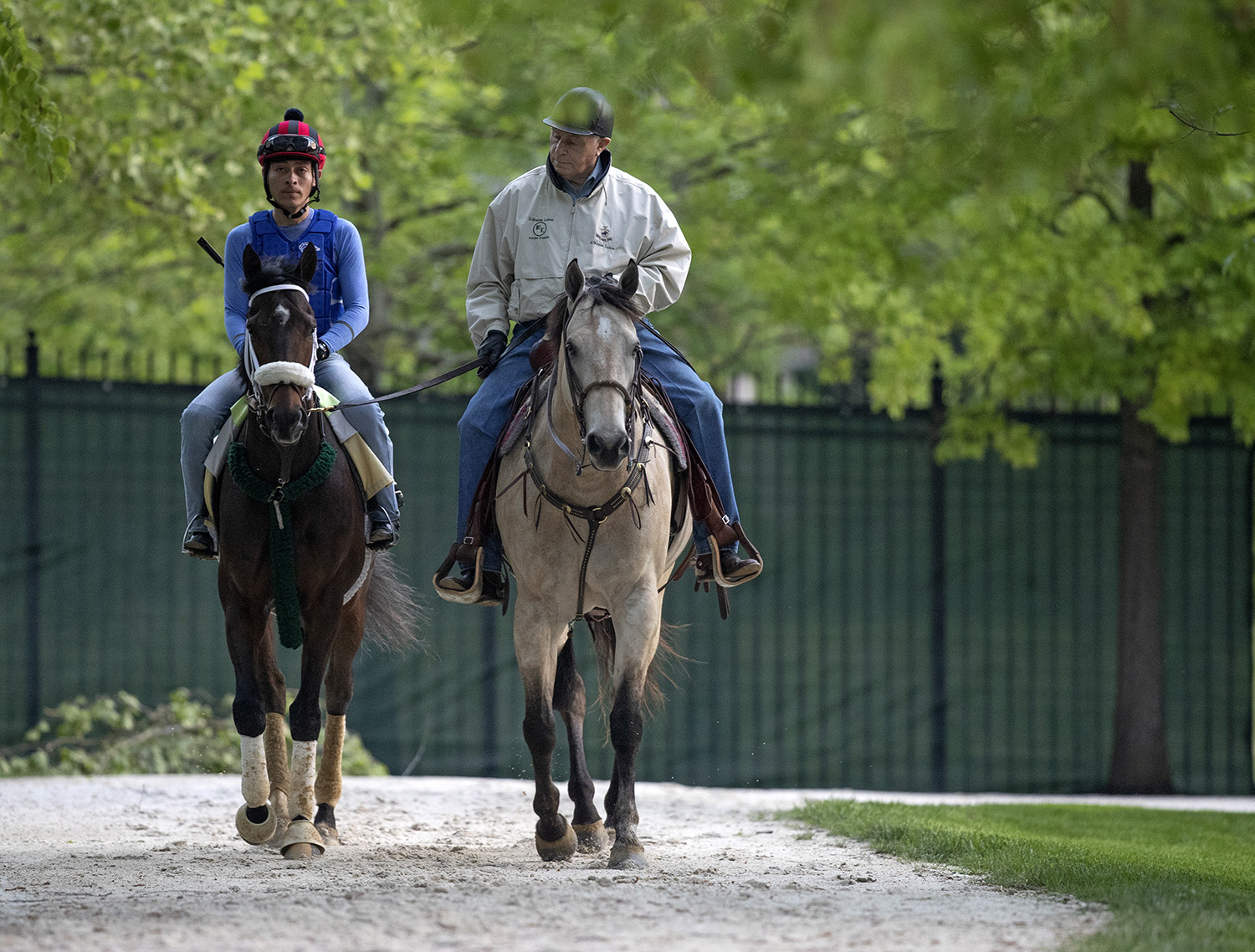Wayne Lukas leads Bravazo to the track at Pimlico
