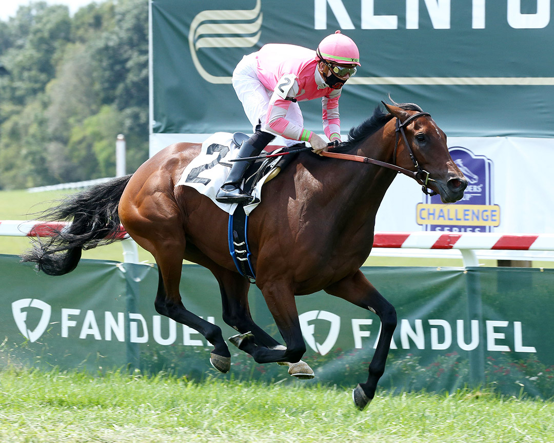 Breaker of Chains wins a Sept. 11 maiden race at Kentucky Downs