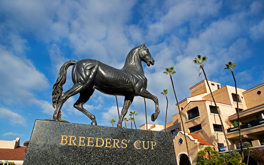 Breeders' Cup ecorche statue at Del Mar, October 2021