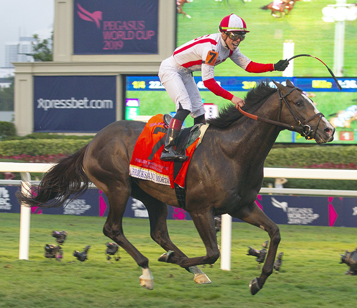 Bricks and Mortar wins the Pegasus World Cup Turf