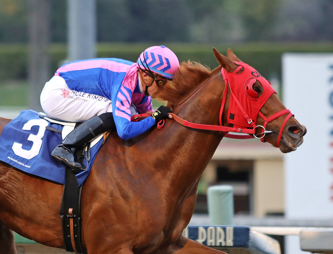 Brickyard Ride wins the 2022 California Cup Sprint Stakes at Santa Anita