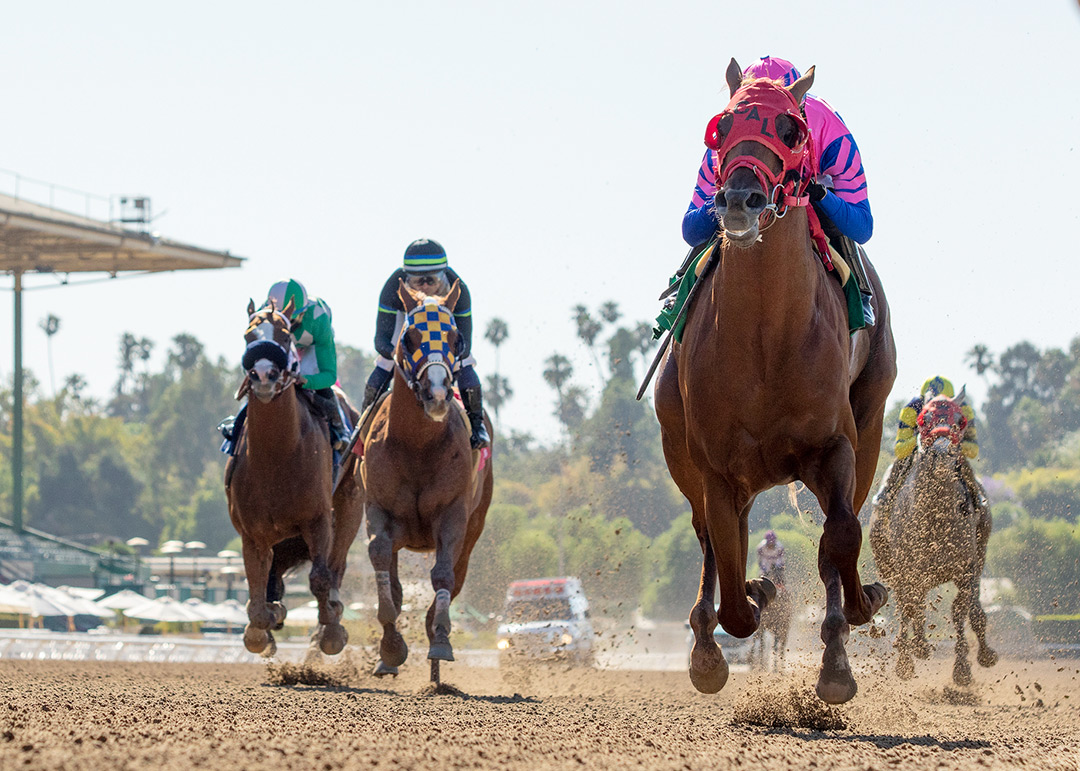 Brickyard Ride wins the 2021 Thor's Echo Stakes at Santa Anita