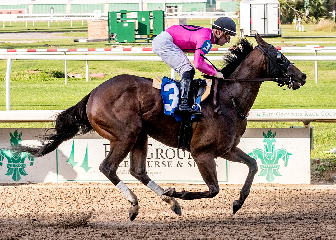 Bron and Brow wins the 2021 Louisiana Futurity, Colt and Geldings Division at Fair Grounds