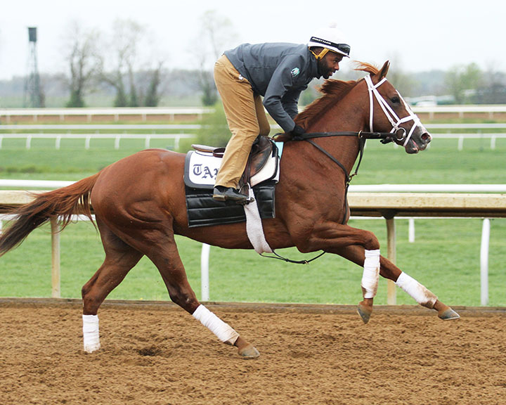 Bulletin trains at Keeneland on April 13
