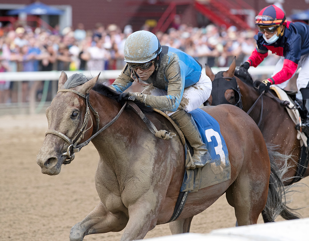 Byhubbyhellomoney wins the 2021 Fleet Indian Stakes at Saratoga Race Course