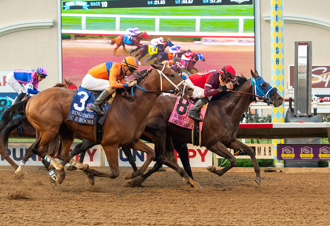 C Z Rocket (3) finishes third in the Bing Crosby Stakes at Del Mar