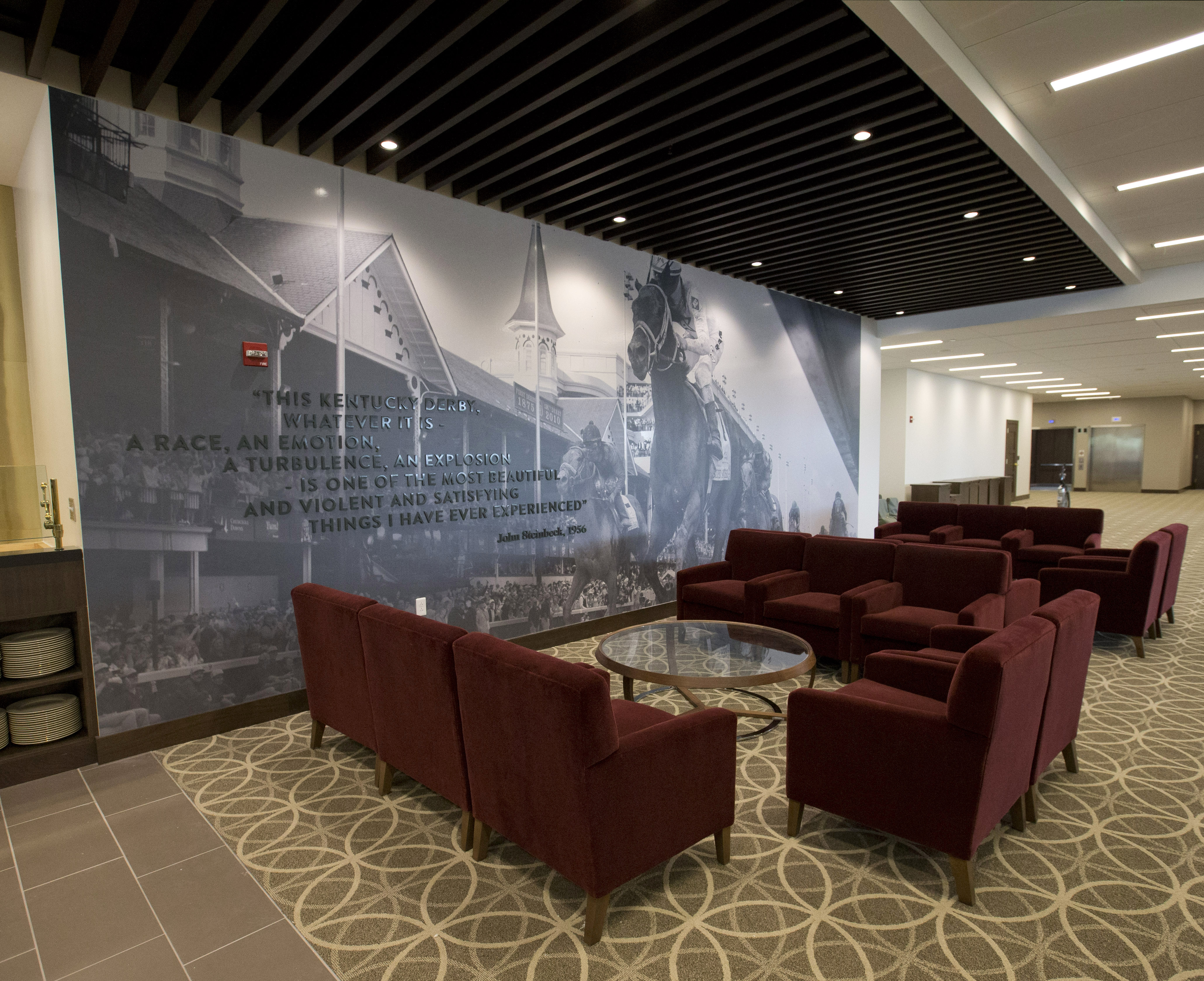 Churchill Downs Turf Club Steinbeck quote wall