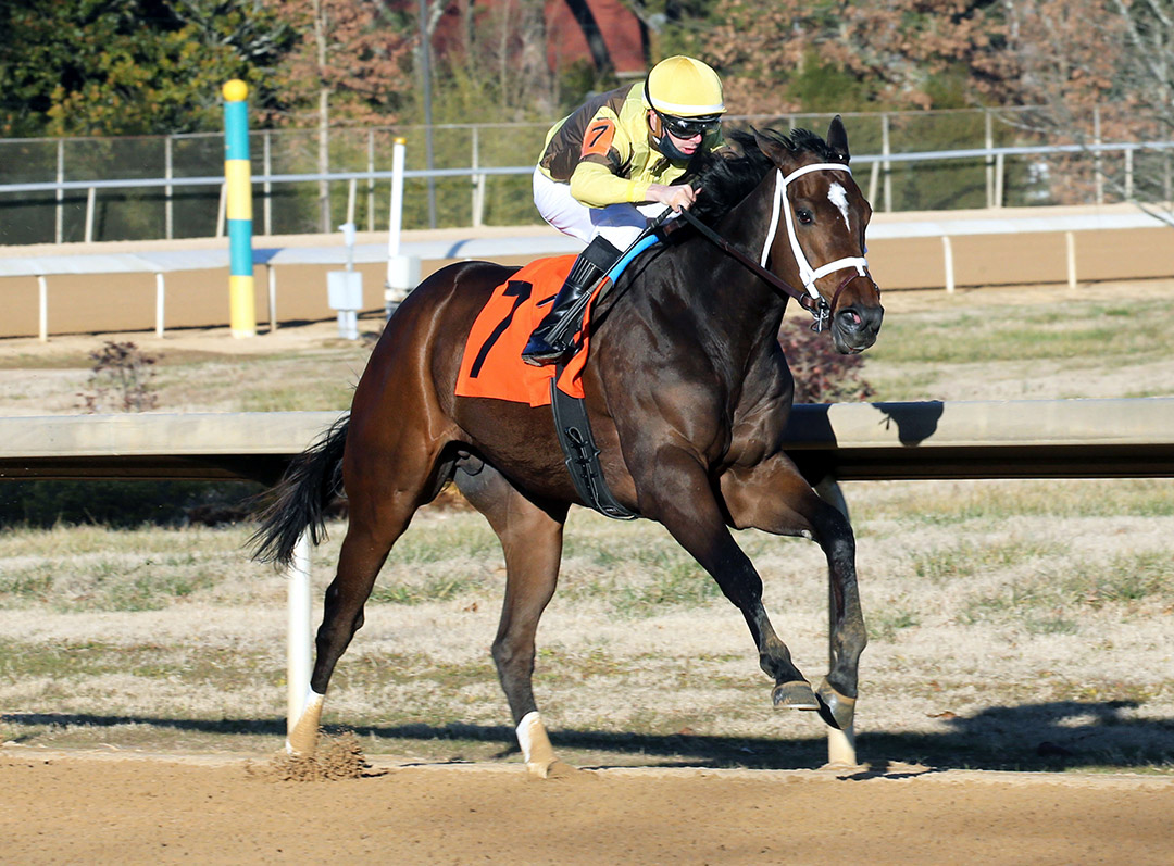 Caddo River wins the 2021 Smarty Jones Stakes at Oaklawn
