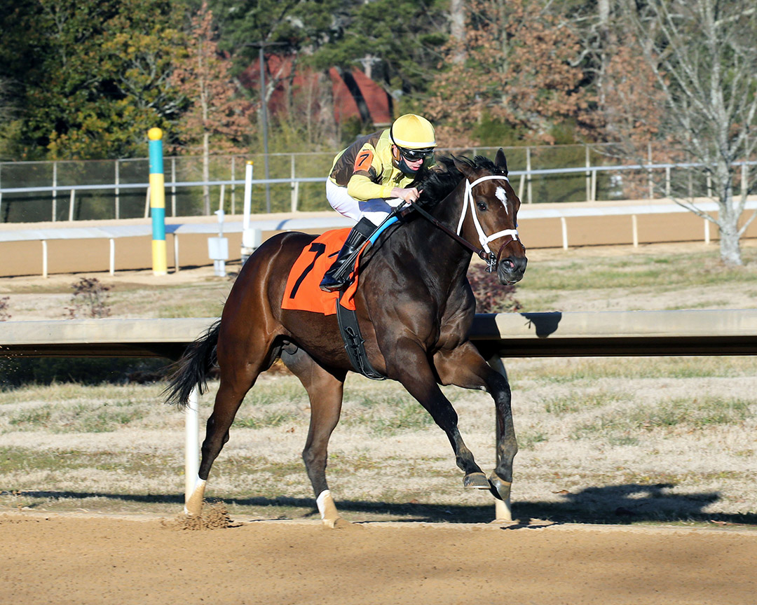 Caddo River wins the 2021 Smarty Jones Stakes at Oaklawn
