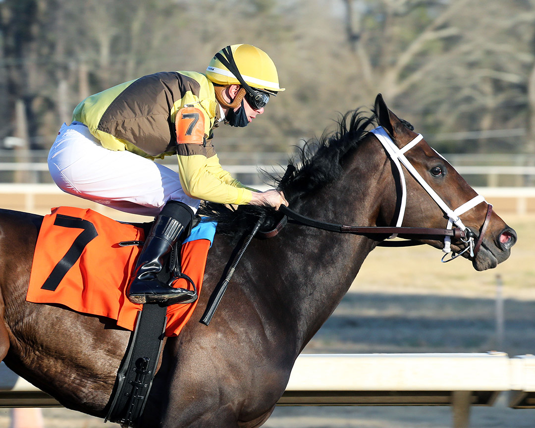 Caddo River wins the 2021 Smarty Jones Stakes at Oaklawn