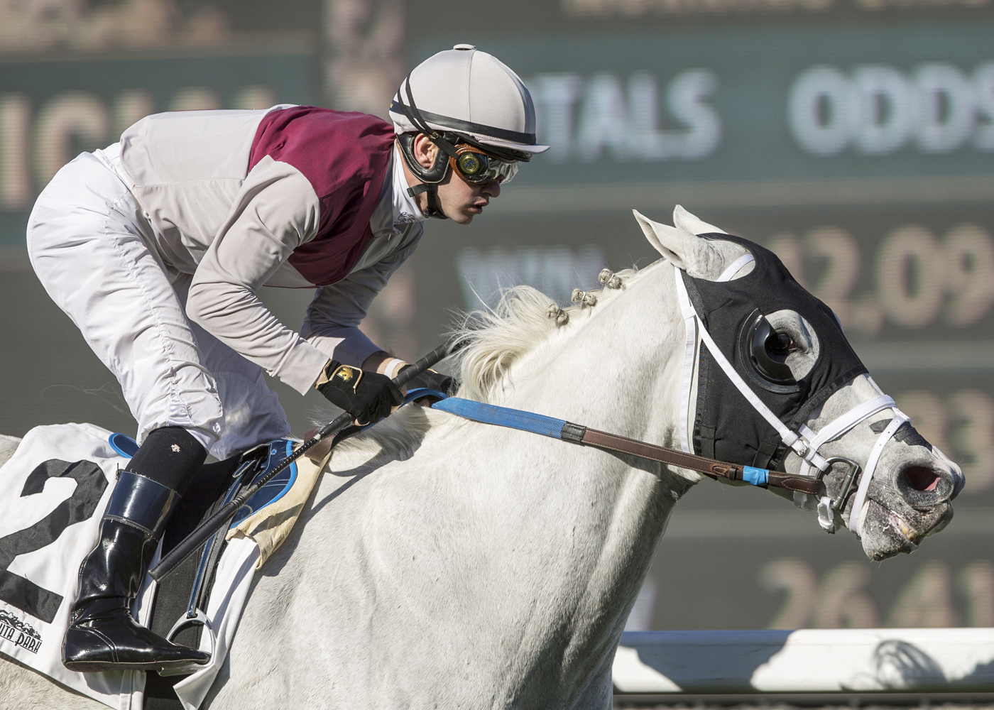 Calculator wins the 2018 Clockers Corner Stakes