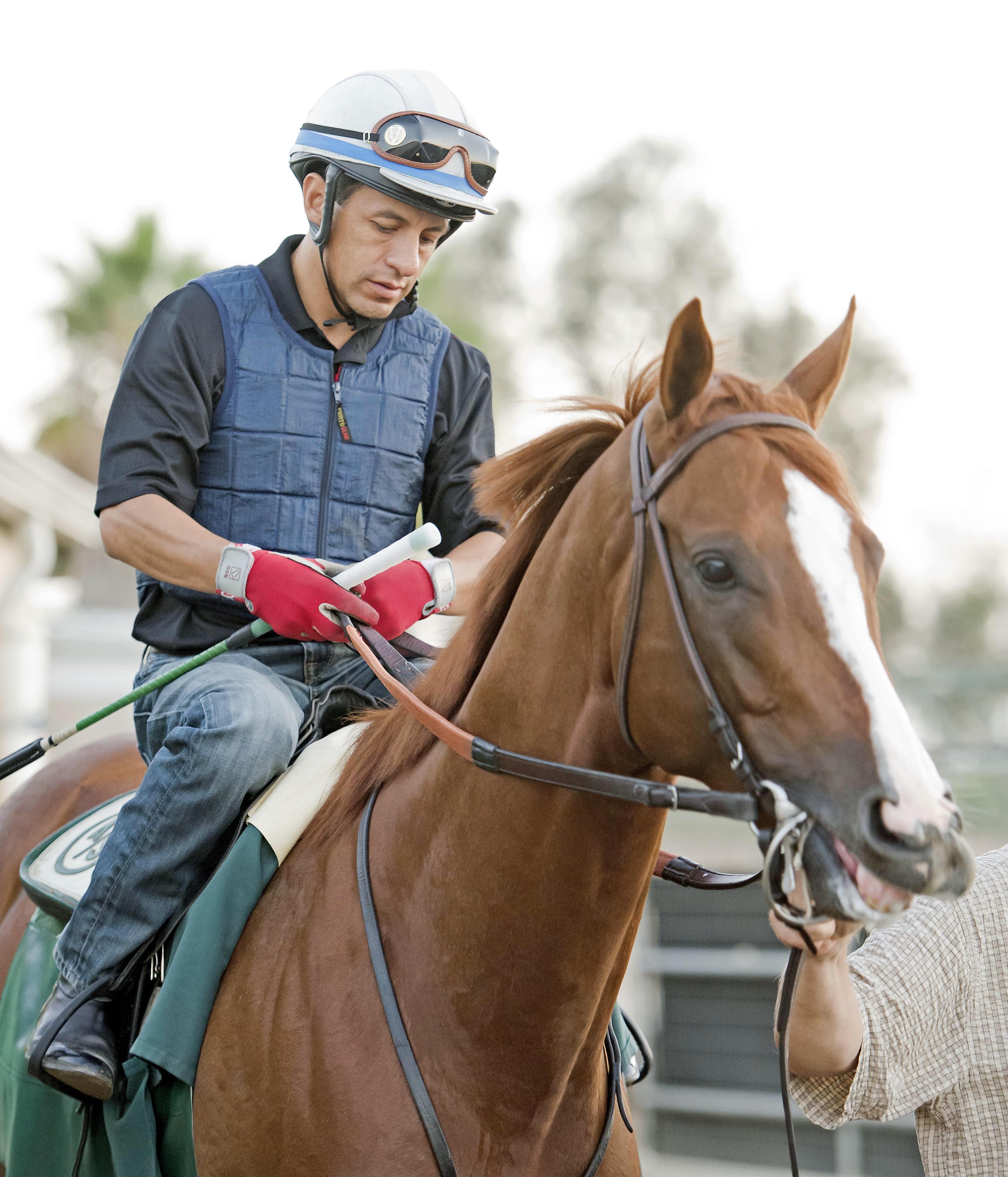 California Chrome with Victor Espinoza on Aug. 22