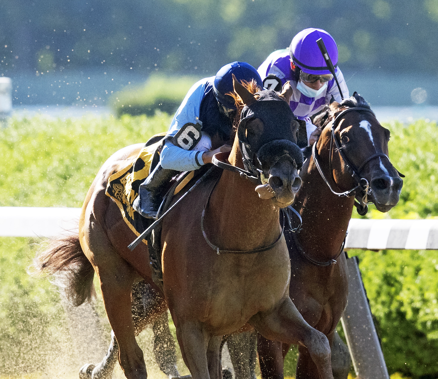 Captain Bombastic wins the Mike Lee at Belmont 6-14-20