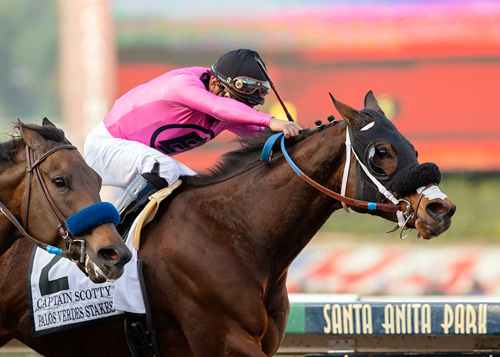 Captain Scotty wins the 2020 Palos Verdes Stakes at Santa Anita Park