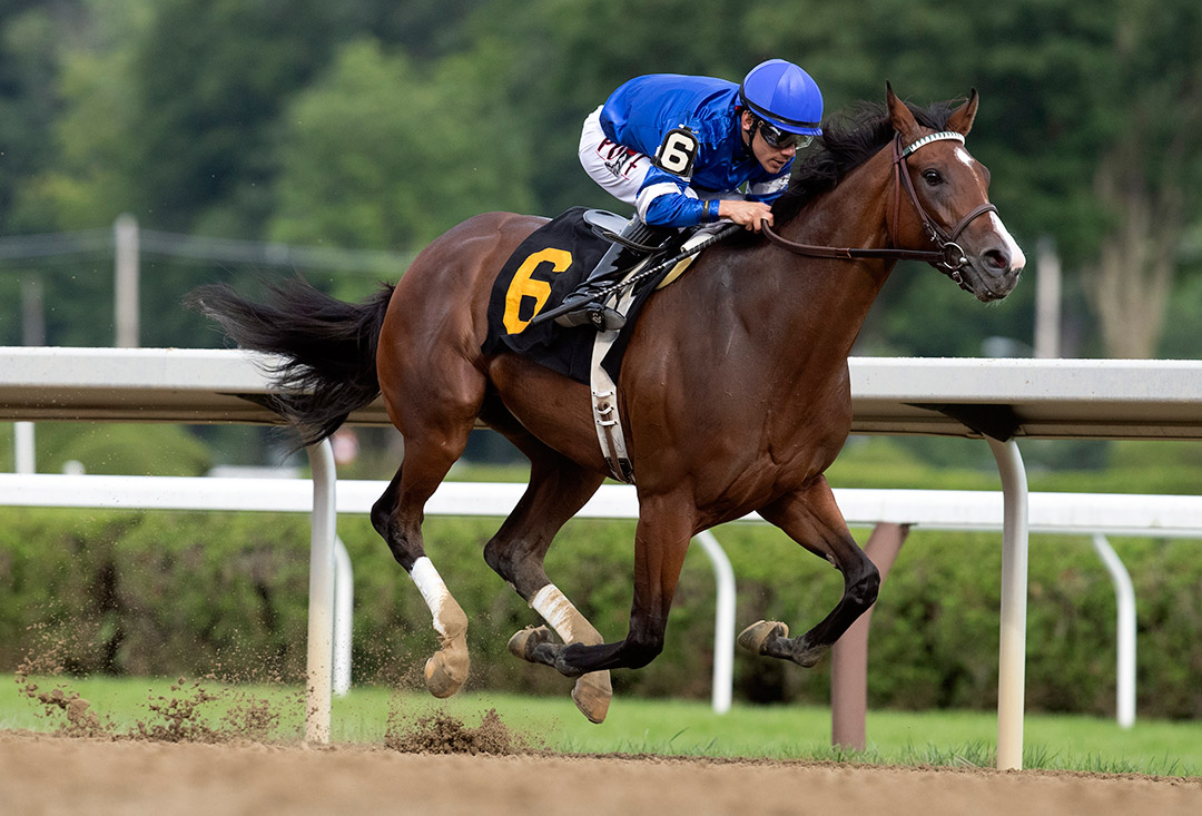 Caramel Swirl wins a July 24 allowance at Saratoga Race Course