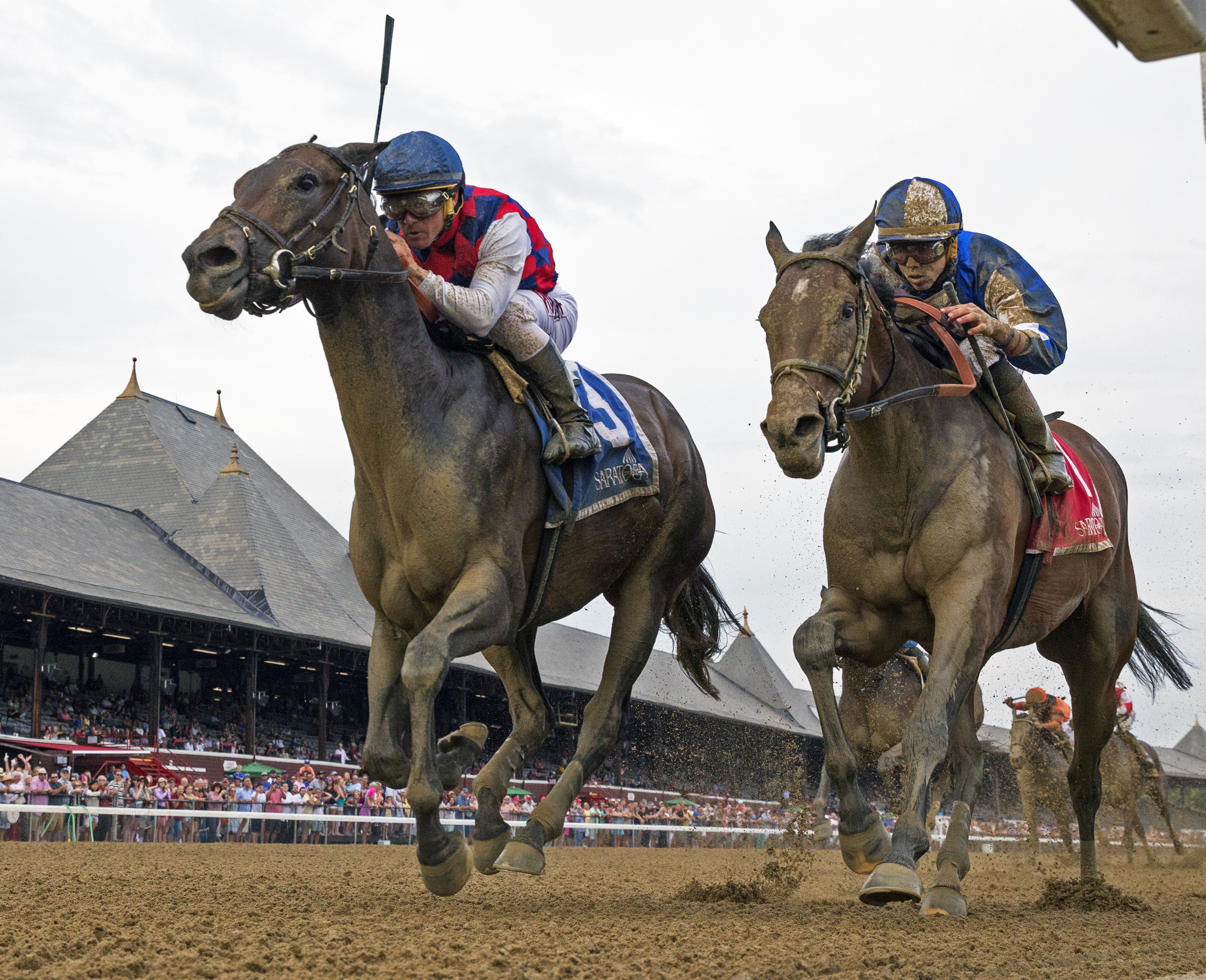 Carina Mia wins the Shine Again Stakes at Saratoga 8.2.17_BL