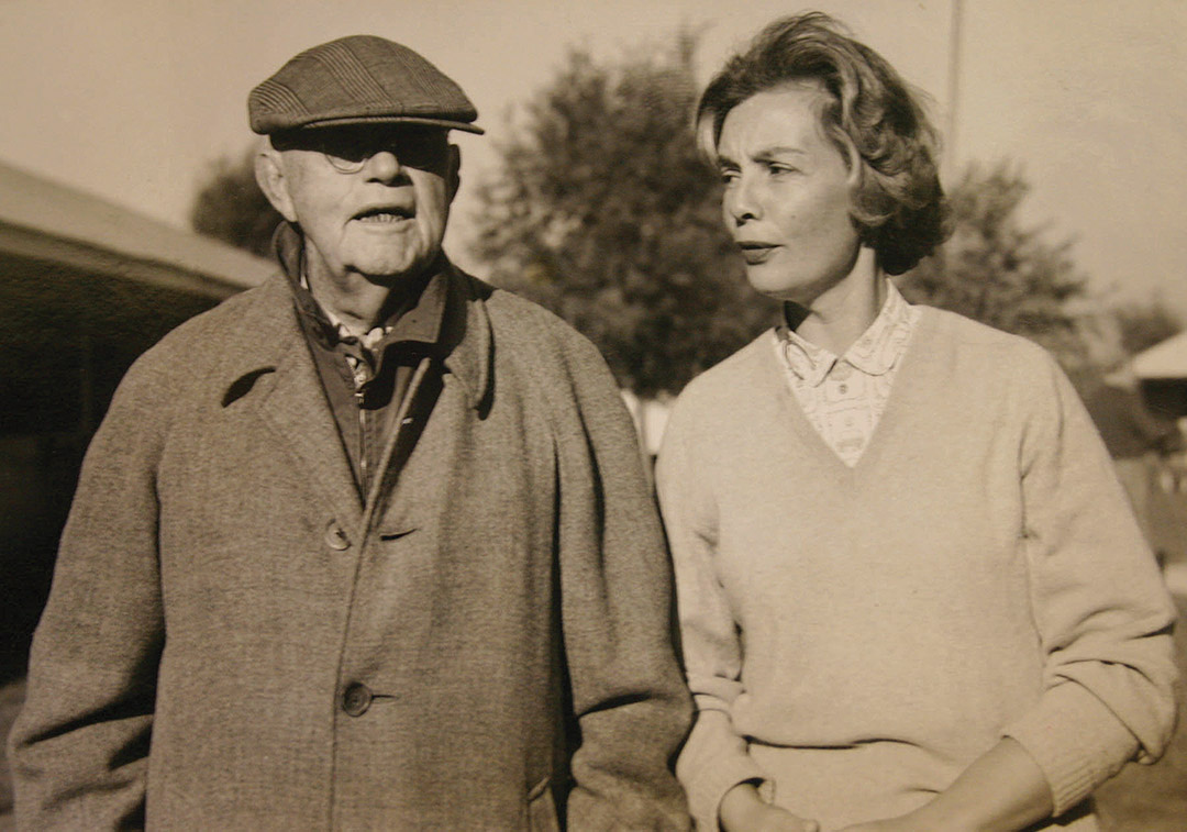 Alice Chandler (right) with her father Hal Price Headley