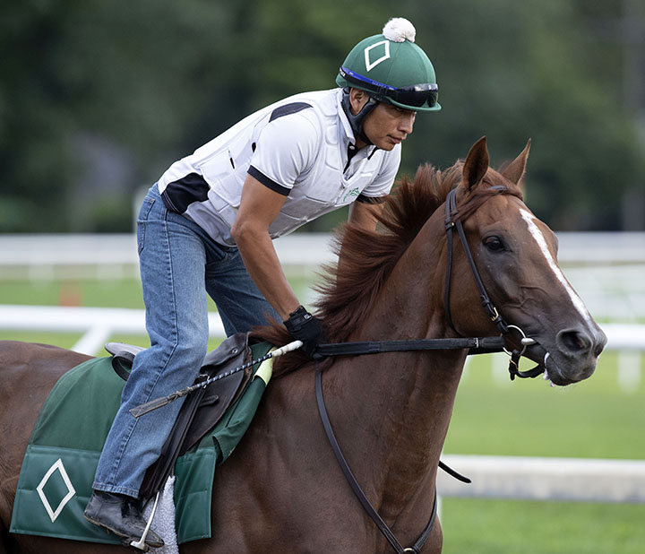 Channel Maker trains at Saratoga Race Course on July 22