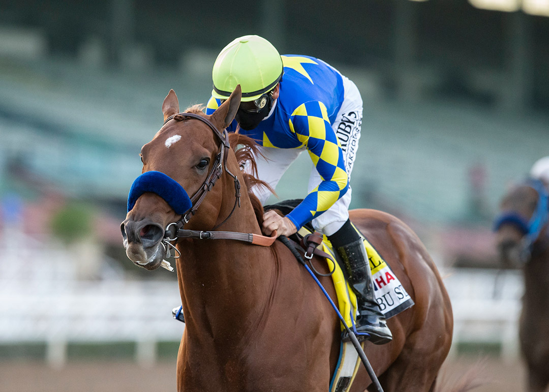 Charlatan wins the 2020 Malibu Stakes at Santa Anita