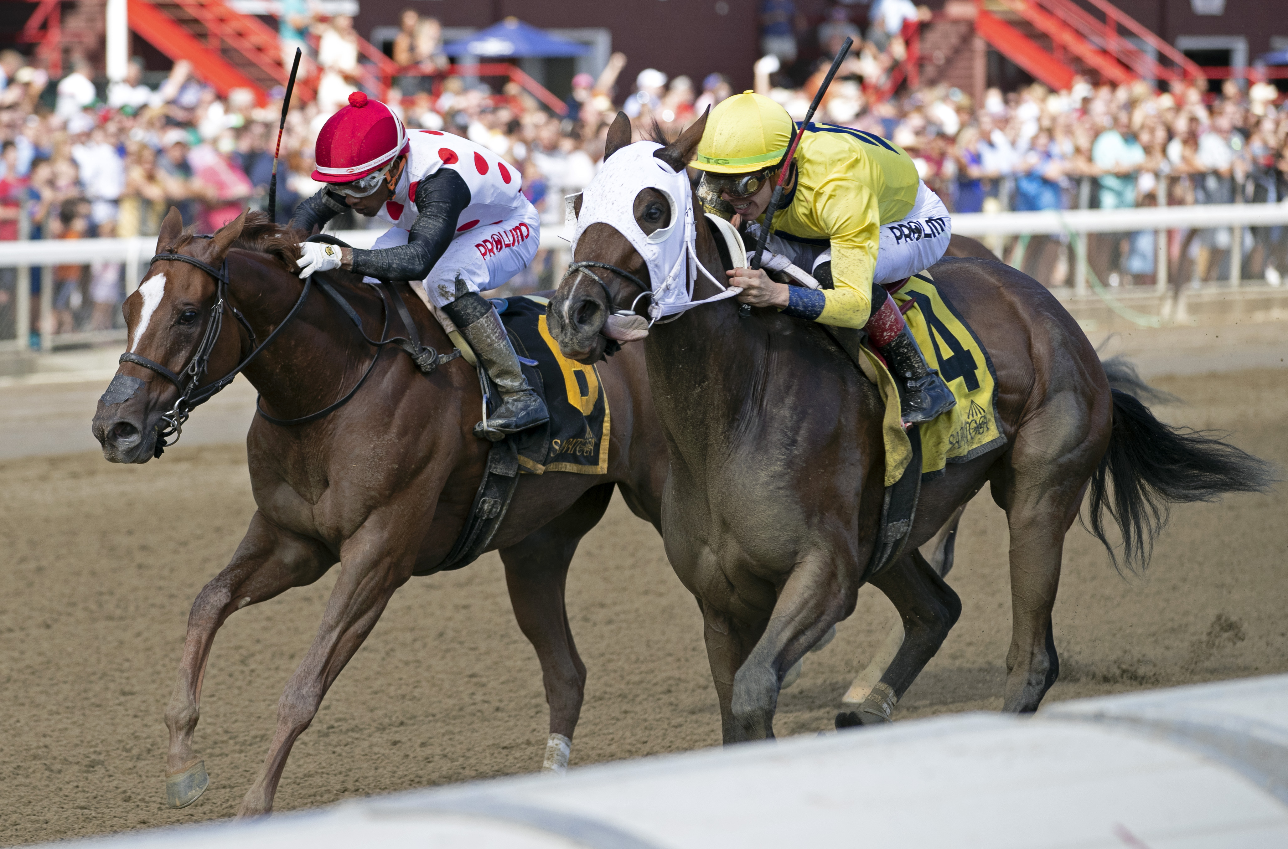 Cilla (right) wins the Prioress over Souper Sensational.02.9-4-21
