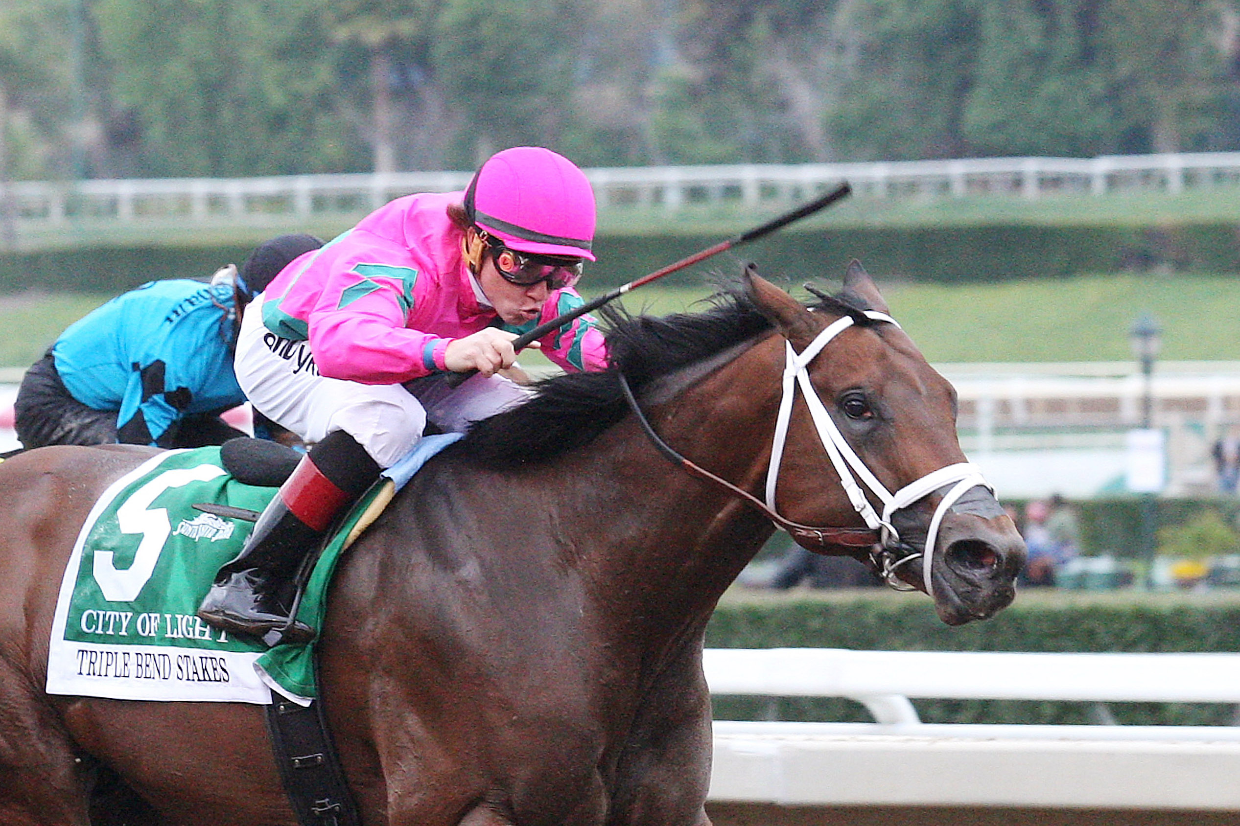 City of Light wins the Triple Bend Stakes
