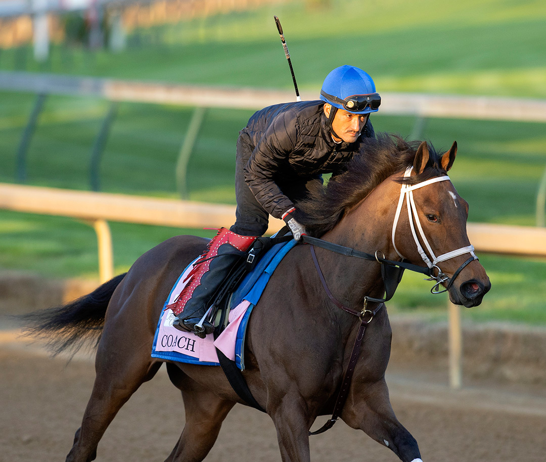 Coach trains at Churchill Downs in April 2021