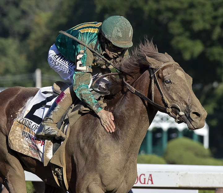 Code of Honor wins the 2019 Travers Stakes at Saratoga Race Course