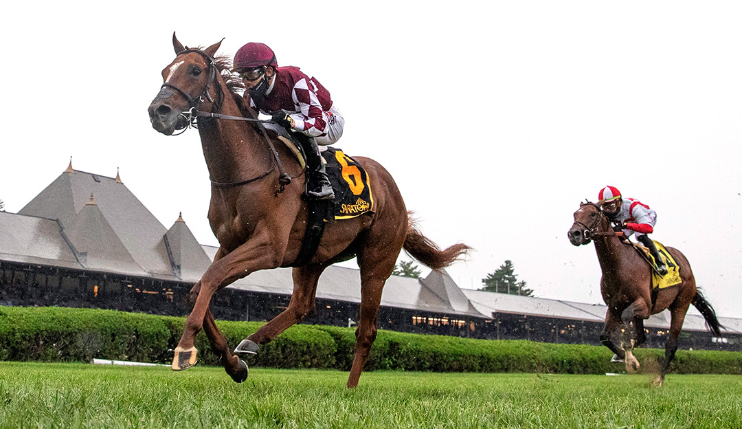 Coinage wins the 2021 With Anticipation Stakes at Saratoga