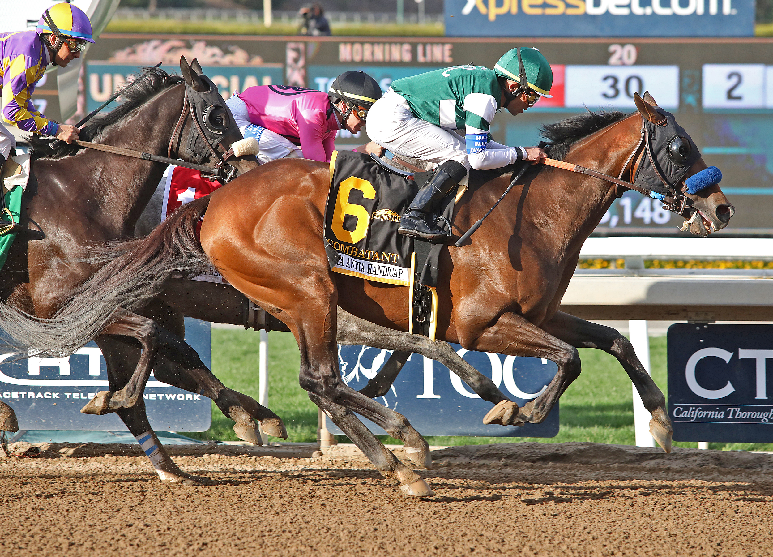 Combatant wins the 2020 Santa Anita Handicap