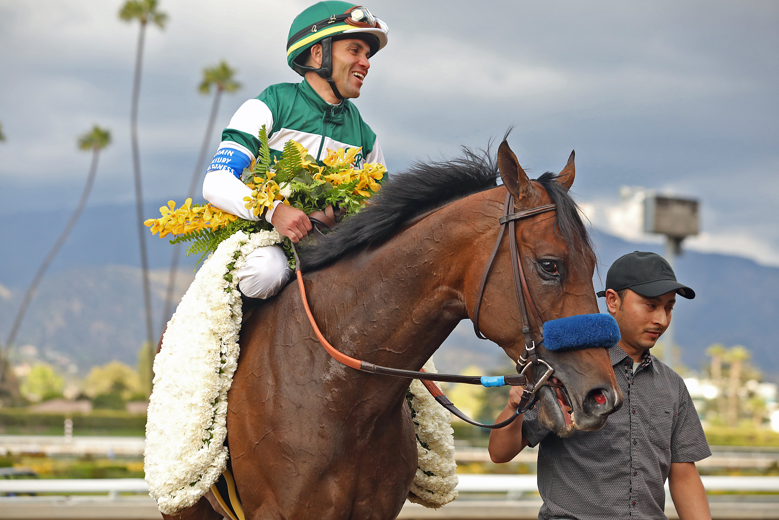 Combatant following victory in the 2020 Santa Anita Handicap