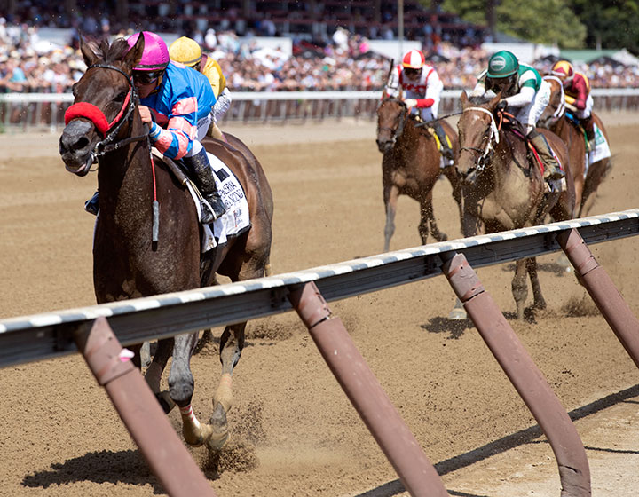Come Dancing wins the 2019 Ballerina Stakes at Saratoga Race Course