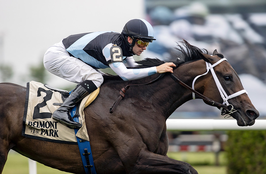 Con Lima wins the 2021 Wonder Again Stakes at Belmont Park