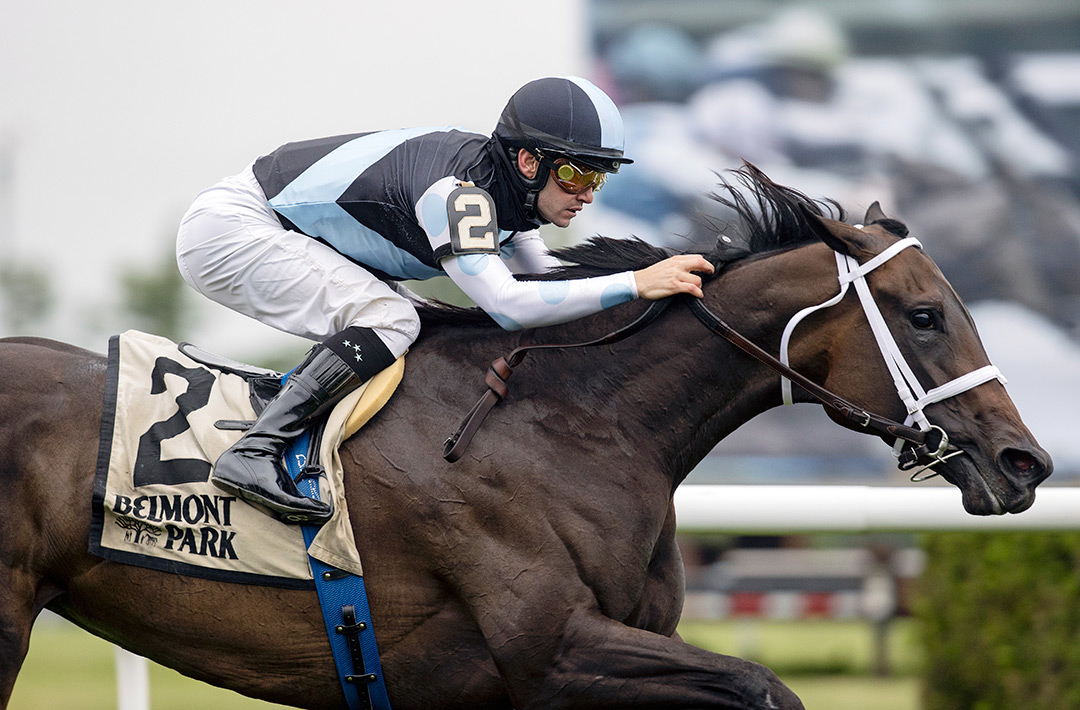 Con Lima wins the 2021 Wonder Again Stakes at Belmont Park