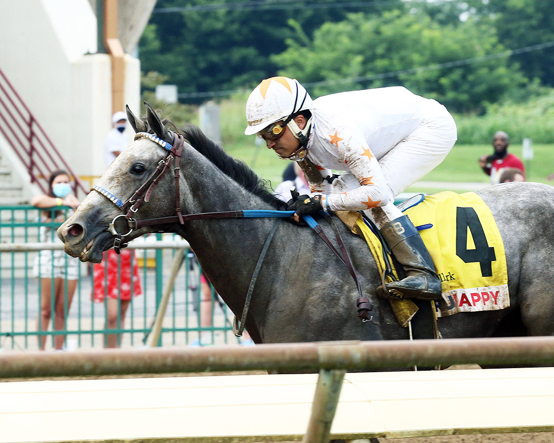 Crazy Beautiful wins the Debutante Stakes at Ellis Park