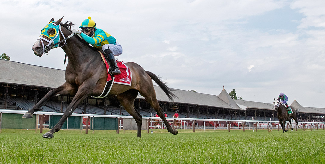 Cross Border wins the Lubash Stakes at Saratoga Race Course