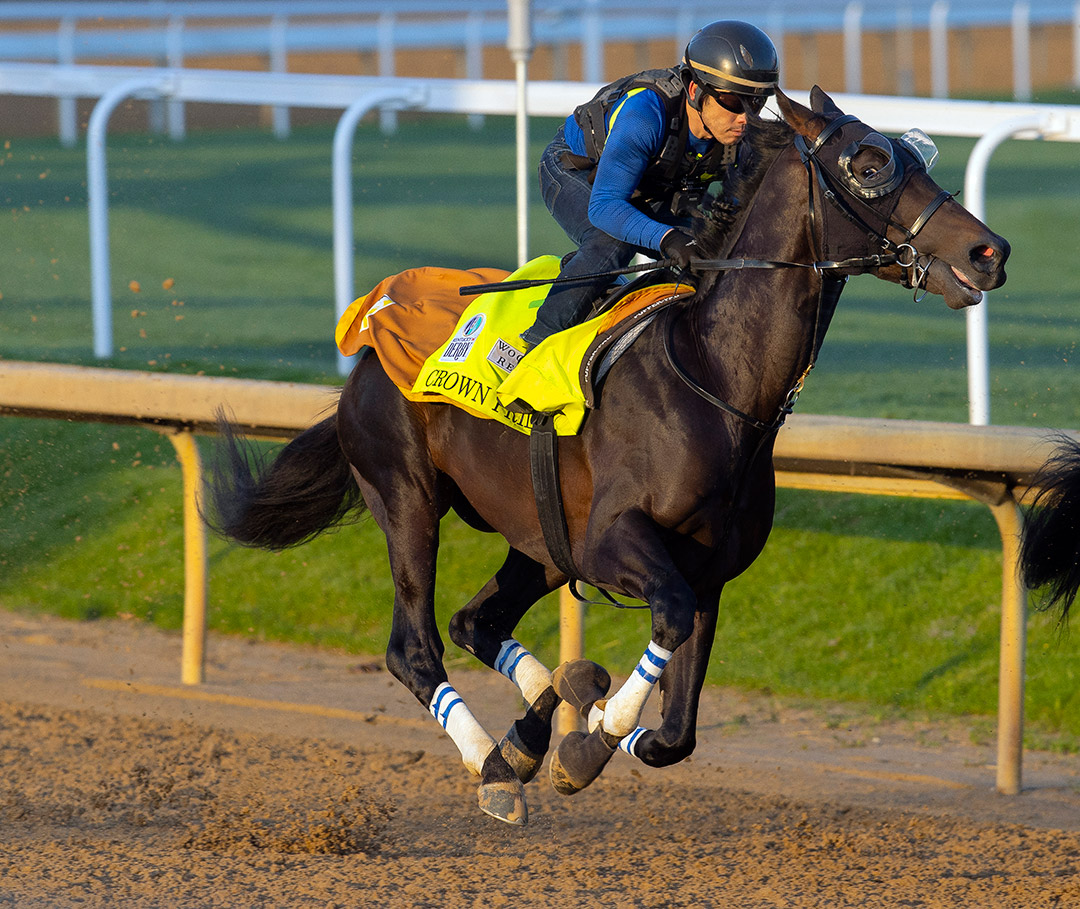 Crown Pride trains at Churchill Downs on April 27