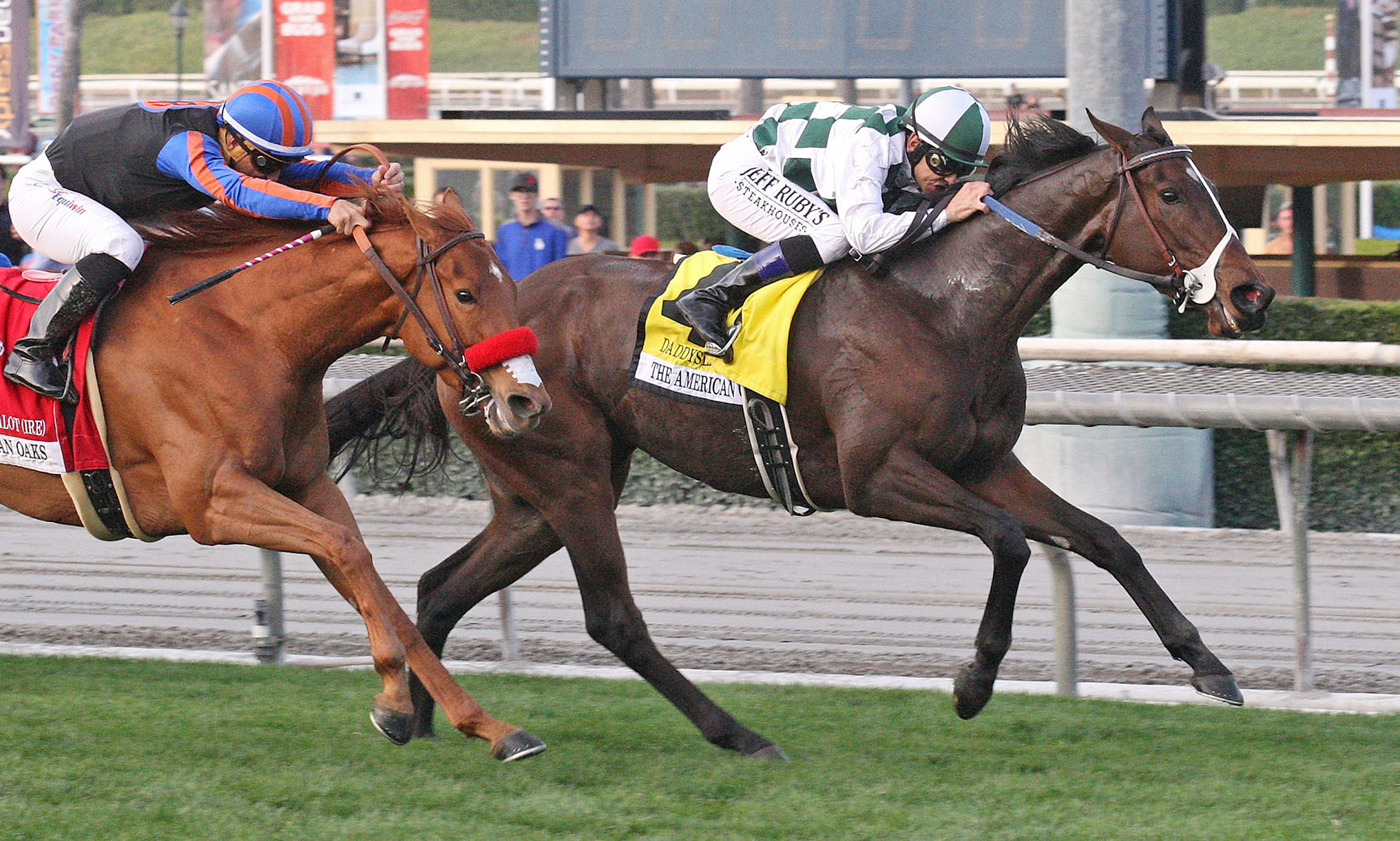 Daddys Lil Darling wins the American Oaks